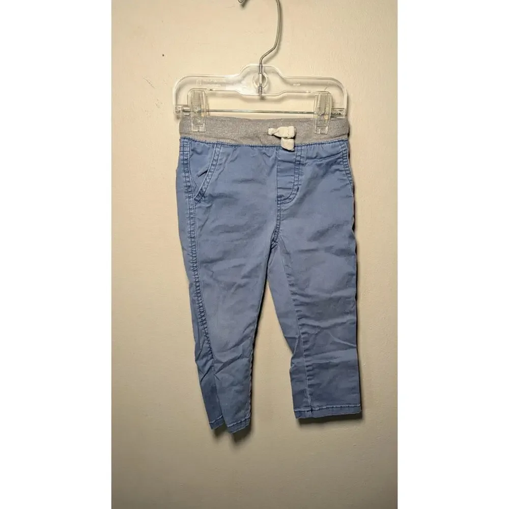 Old Navy White & Green Thermal + Cat & Jack Blue Skinny Chinos Boys Size 2T